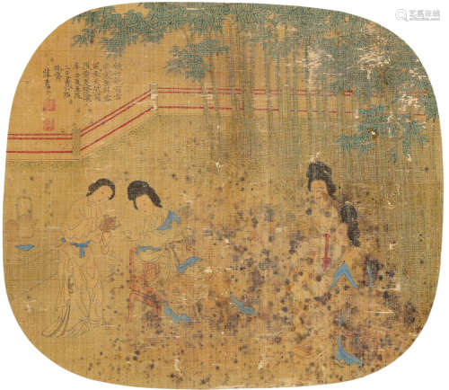 1573～1620 薛素素 侍女图 设色绢本 镜片