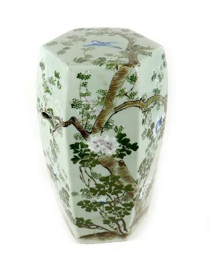 A Japanese Seto ware porcelain garden seat, late 19th centur...