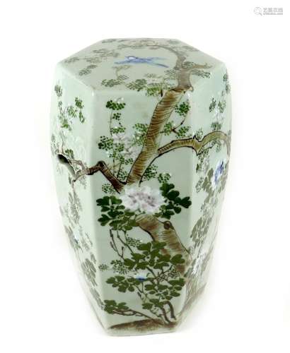 A Japanese Seto ware porcelain garden seat, late 19th centur...