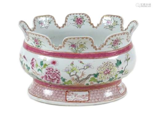 A French 'famille-rose' porcelain monteith, possibly...