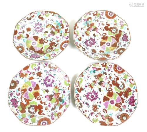 A group of four Chinese famille rose porcelain dishes, 18th ...