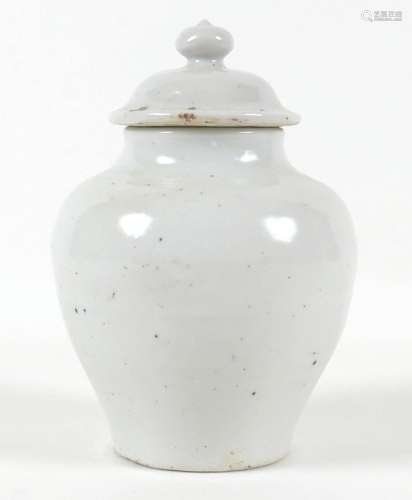 A Chinese porcelain baluster jar and cover, Yuan / Ming Dyna...