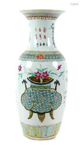 A large Chinese porcelain vase, early 20th century, of balus...