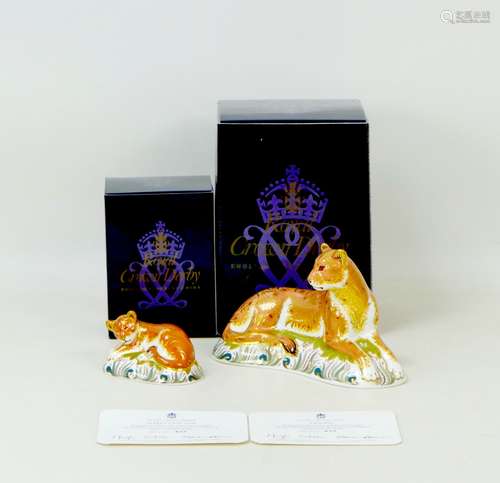 Two Royal Crown Derby paperweights, limited edition exclusiv...