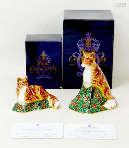 Two Royal Crown Derby paperweights, modelled exclusively for...