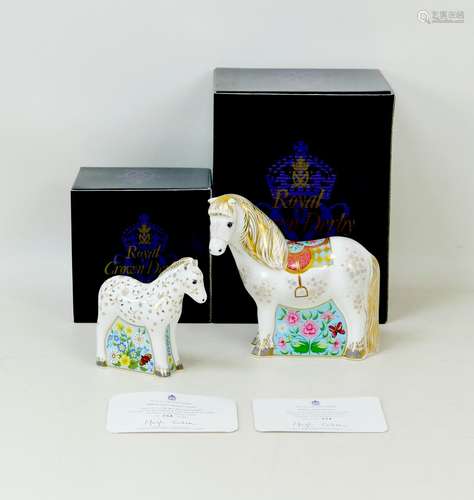 Two Royal Crown Derby paperweights, modelled exclusively for...