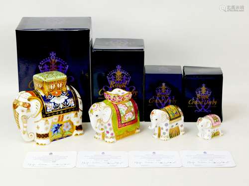 A group of four Royal Crown Derby paperweights, all modelled...