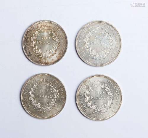 28- 4 pièces de 50 Francs HERCULE 119.8g