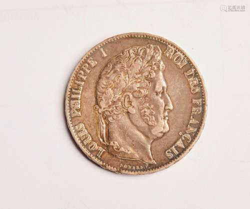 30 -1 pièce de 5 Francs en argent Louis Philippe, 24,8g