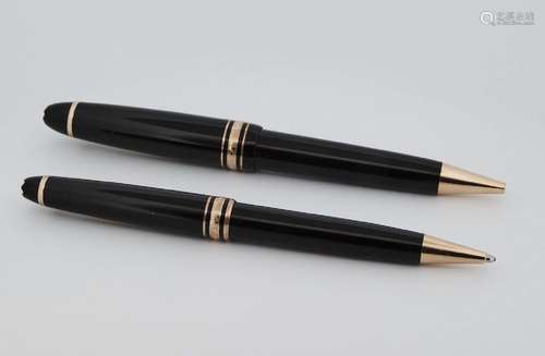 54 MONTBLANC : Parure de deux stylo billes Meisterstuck Pix,...