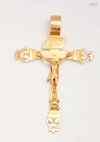 152 Pendentif croix Lorraine "dite d'abbesse" en o...