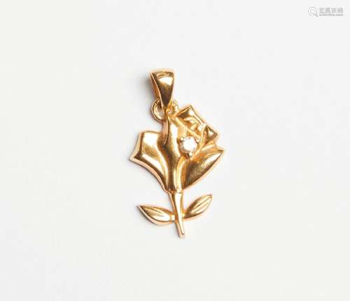 318 Pendentif fleur or 1,6 g