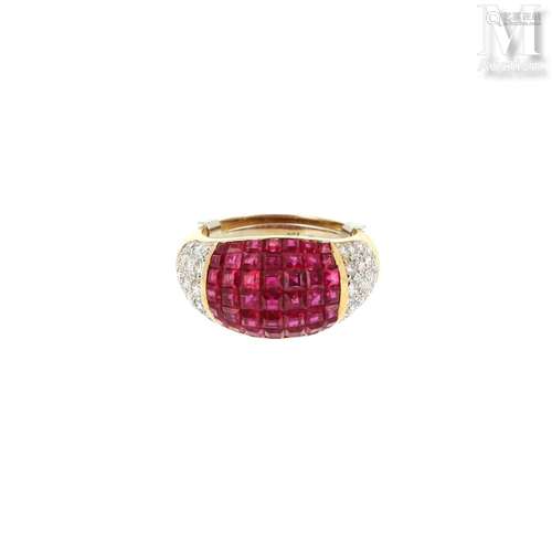 BAGUE RUBIS ET DIAMANTS