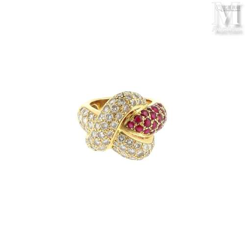 BAGUE DIAMANTS ET RUBIS