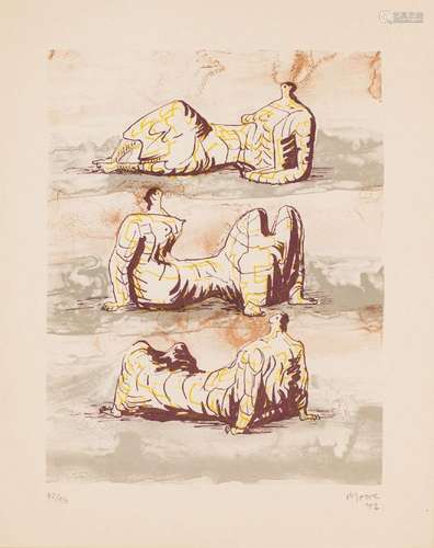 Henry Moore OM CH FBA, British 1898-1986- Three Reclining Fi...