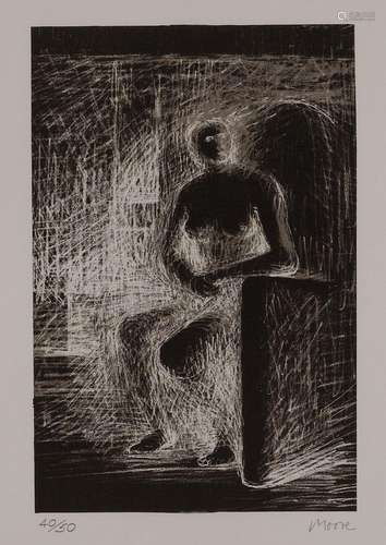 Henry Moore OM CH FBA, British 1898-1986- Seated Figure IV: ...