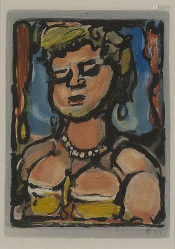 Georges Rouault, French 1871-1958- Courtisane aux Yeux Baiss...