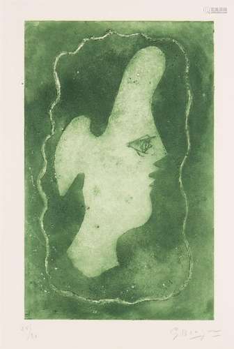 Georges Braque, French 1882-1963- Green Head [Vallier 58], 1...