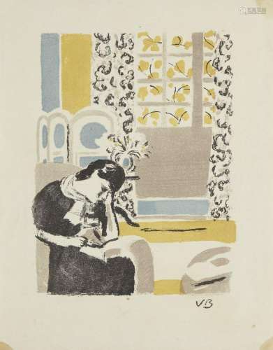 Vanessa Bell, British 1879-1961- Girl Reading, 1945; lithogr...