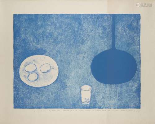 William Scott, British 1913-1989- Blue Still Life, 1975; lit...