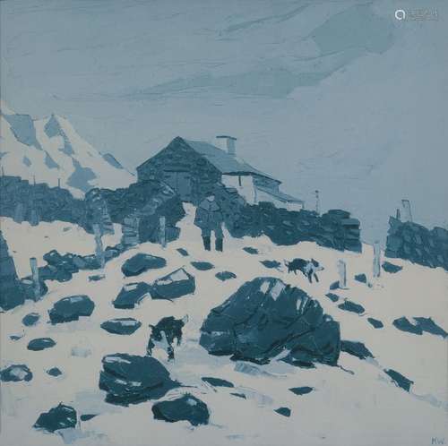 Sir Kyffin Williams OBE RA, Welsh 1918-2006- Rhwng Dwy Afon:...