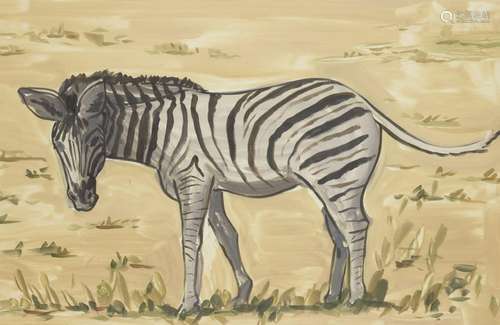 Lisa Milroy, British, b.1959-Zebra, 1997;lithograph monoprin...