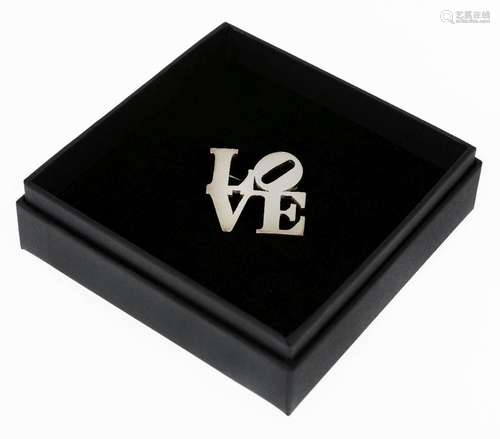 After Robert Indiana, American 1928-2018- Love Brooch, 2022;...