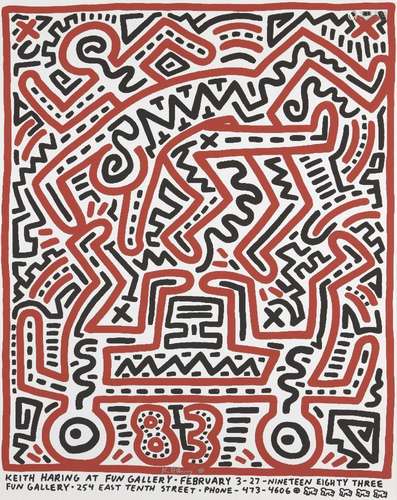 Keith Haring, American 1958-1990Poster for Fun Gallery, 1983...