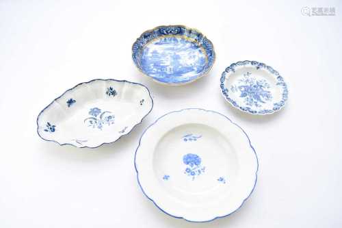 A group of Worcester and Caughley porcelain, 18th century