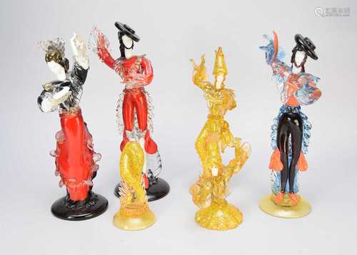 A group of Murano courtesan figures