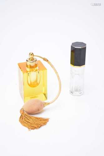 Moser atomiser bottle and a Cabochard perfume bottle