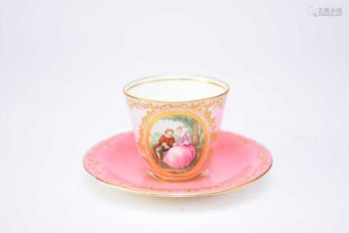 Coalport teacup and saucer, circa 1851-61