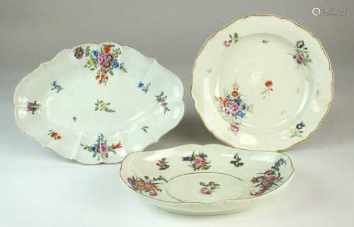 A group of Worcester polychrome dessert wares