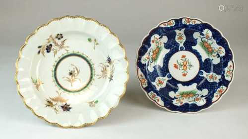 Worcester soup plate and a Worcester dish, circa 1770-75