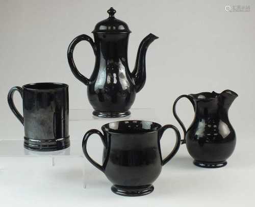A group of Jackfield black-glazed earthenware, circa 1750-80