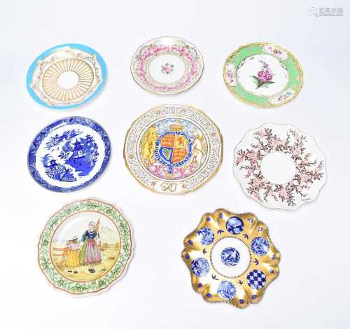 A group of assorted English pottery and porcelain plates