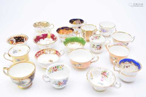 A collection of English tea and coffee cups, early 19th cent...