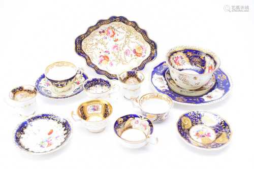Florally decorated English porcelain including John Rose, Ri...