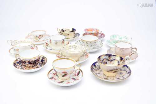 A group of mostly English tea and coffee wares, early to mid...