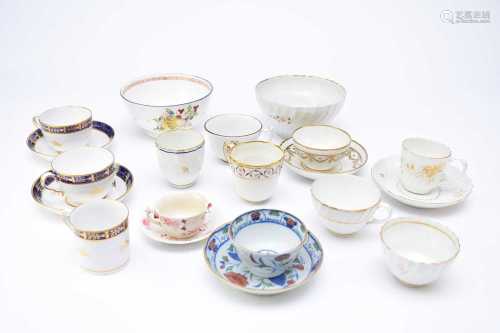 An assembled group of English tea and coffee wares, late 18t...