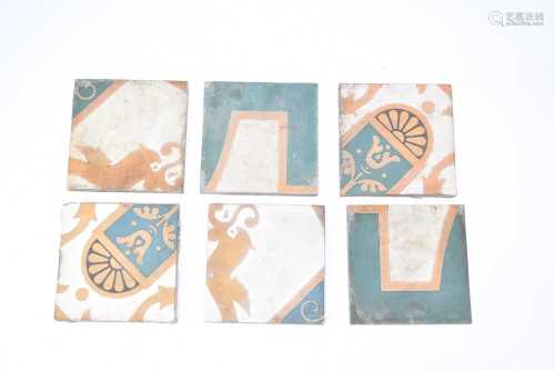 A group of Maw & Co Benthall encaustic tiles