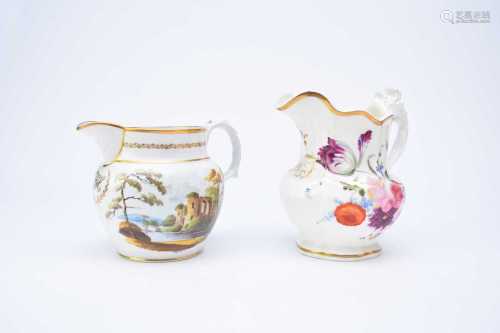 Two Victorian jugs with monogrammed initials
