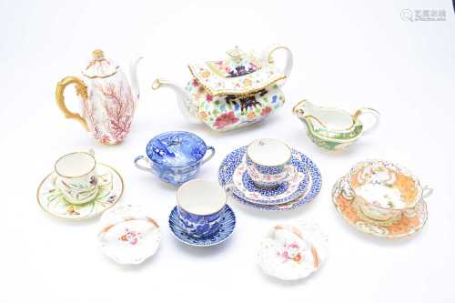 A collection of assorted English tea and coffee wares, 19th ...