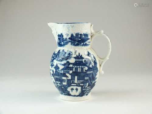 Caughley 'Conversation' cabbage leaf jug, circa 1782...