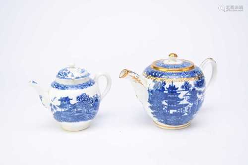 Two Caughley teapots and covers