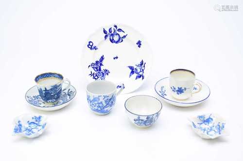 A group of Caughley and Coalport porcelain