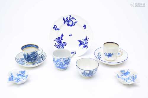 A group of Caughley and Coalport porcelain