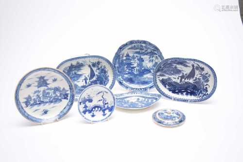 A group of assorted Caughley porcelain