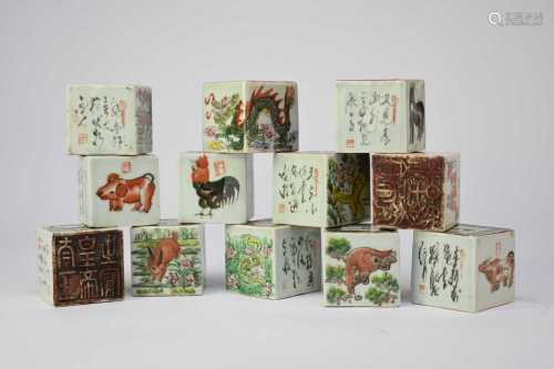 A set of twelve Chinese porcelain zodiac seals