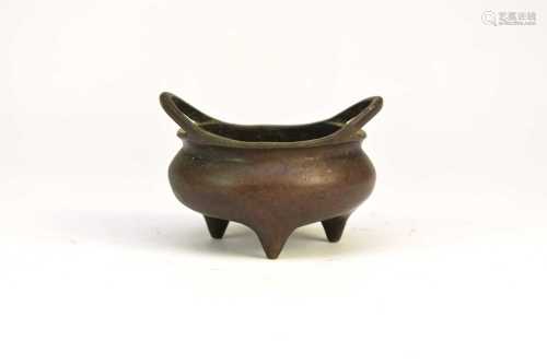 A small Chinese bronze censer